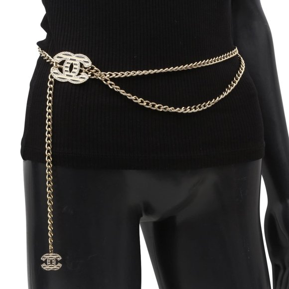 Chanel Striped CC Logo Chain Belt - Picture 4 of 4